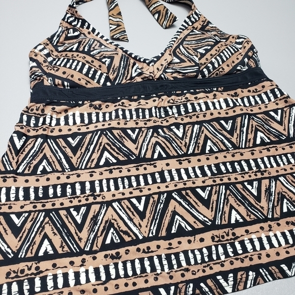 Motherhood maternity aztec halter tankini bathing suit top size S - Picture 2 of 8